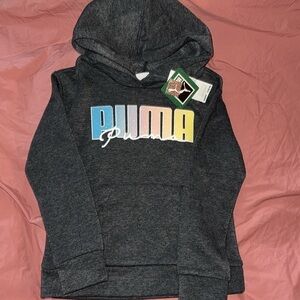 Girls Small 7 Puma Gray‎ hoodie glitter letters